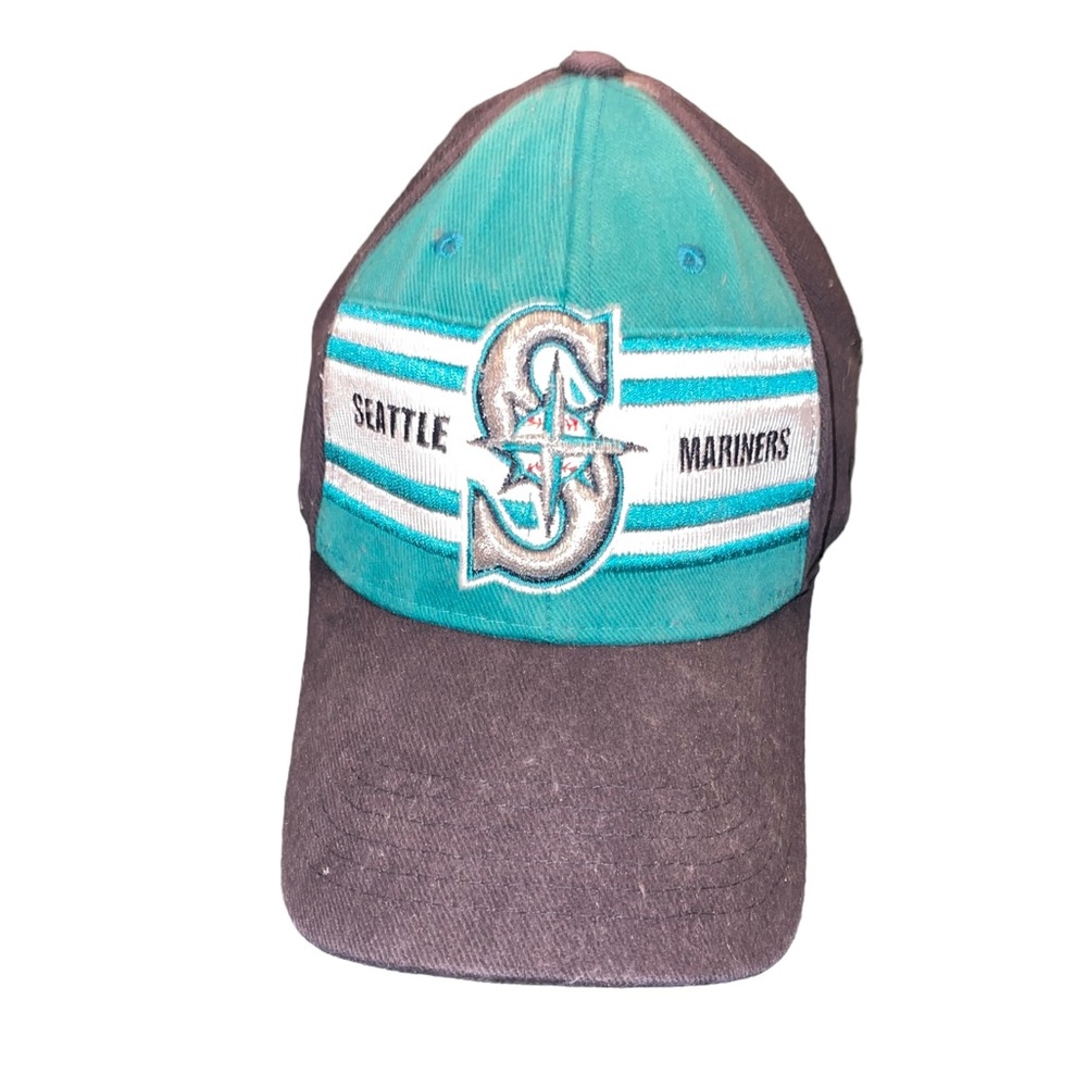 Vintage Seattle Mariner’s Ball Cap by American Needle Annco Navy, Green, Silver - Picture 6 of 7